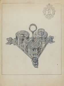Silver Holder, 1935/1942. Creator: Fletcher Hanks