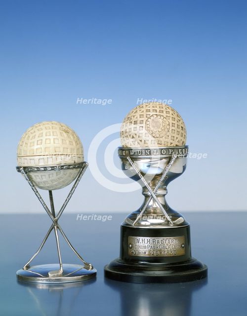 Silver hole-in-one trophies for 1924 and 1930s. Creator: Unknown.