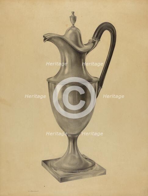 Silver Hot Water Pot, c. 1938. Creator: Leo Drozdoff.