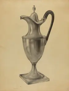 Silver Hot Water Pot, c. 1938. Creator: Leo Drozdoff