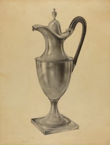 Silver Hot Water Pot, c. 1938. Creator: Leo Drozdoff
