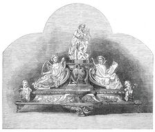 Silver inkstand recently presented to Mr. Costa, 1860. Creator: Unknown