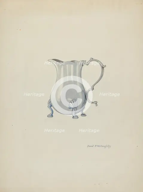Silver Jug for Cream, c. 1940. Creator: David P. Willoughby.