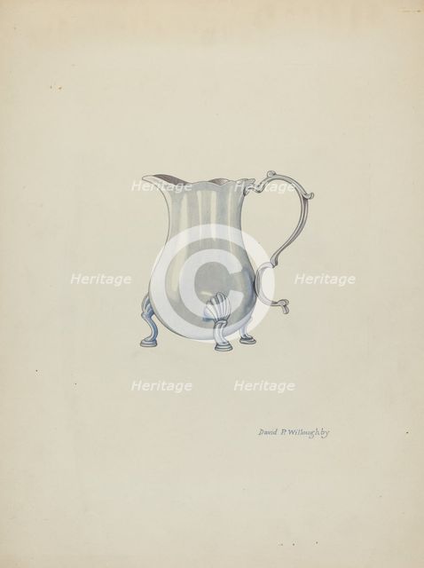Silver Jug for Cream, c. 1940. Creator: David P. Willoughby.