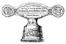Silver key used by the Prince of Wales in finishing the Forth Bridge, 1890. Creator: Unknown