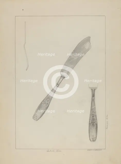 Silver Knife (Rogers Silverware), c. 1936. Creator: Ludmilla Calderon.