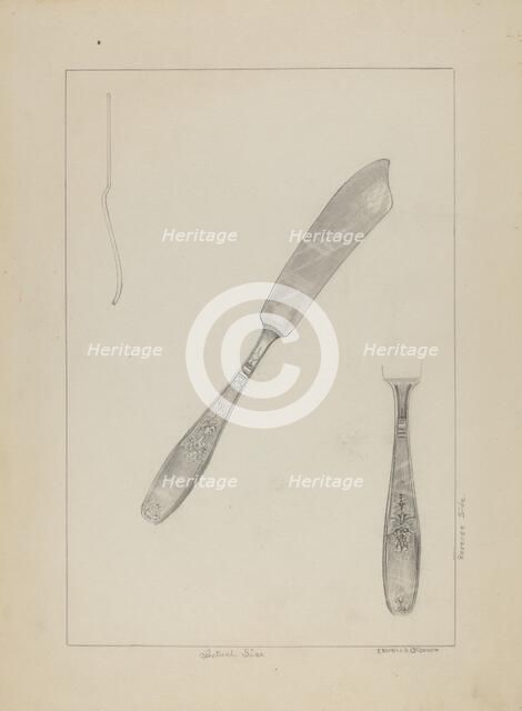 Silver Knife (Rogers Silverware), c. 1936. Creator: Ludmilla Calderon.