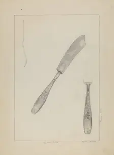 Silver Knife (Rogers Silverware), c. 1936. Creator: Ludmilla Calderon