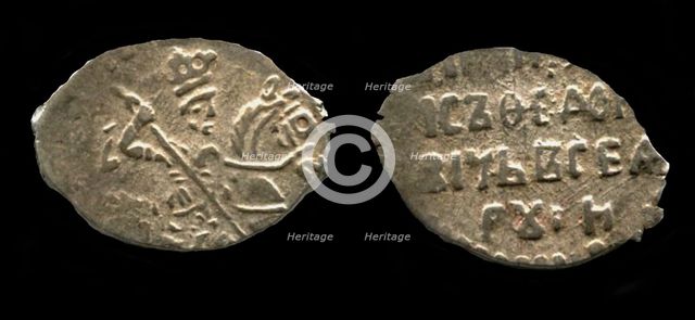 Silver kopek of the Tsar Boris Godunov, 1599. Artist: Numismatic, Russian coins  