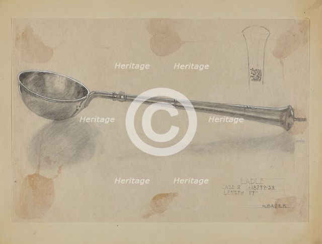 Silver Ladle, 1935/1942. Creators: Herman Bader, Hester Duany.