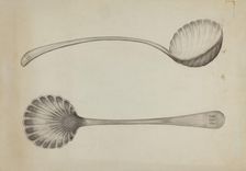 Silver Ladle, c. 1936. Creator: John R. Towers