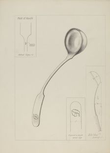 Silver Ladle, c. 1937. Creator: George Fairbanks