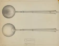 Silver Ladle, c. 1937. Creator: Hester Duany