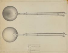 Silver Ladle, c. 1937. Creator: Hester Duany