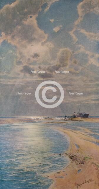 'Silver Light on a Golden Bar, Ambleteuse', c1901. Artist: George Hillyard Swinstead.