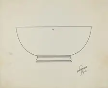 Silver Punch Bowl, c. 1936. Creator: Lawrence Flynn