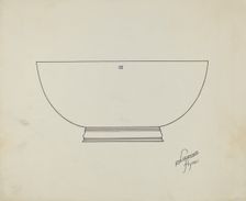 Silver Punch Bowl, c. 1936. Creator: Lawrence Flynn