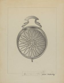 Silver Punch Strainer, c. 1936. Creator: Aaron Fastovsky