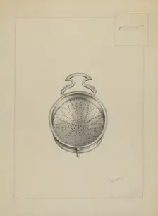 Silver Punch Strainer, c. 1936. Creator: Charlotte Winter