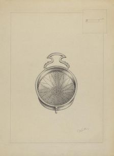 Silver Punch Strainer, c. 1936. Creator: Charlotte Winter