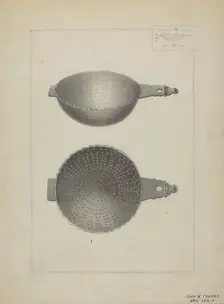 Silver Punch Strainer, c. 1936. Creator: John R. Towers