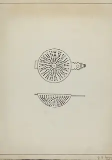 Silver Punch Strainer, c. 1936. Creator: John R. Towers