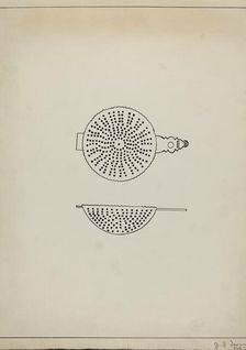 Silver Punch Strainer, c. 1936. Creator: John R. Towers
