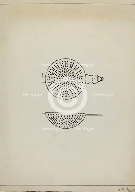 Silver Punch Strainer, c. 1936. Creator: John R. Towers.