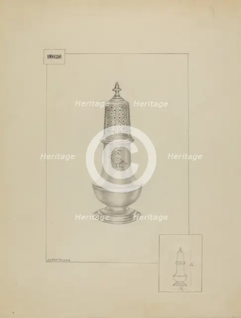 Silver Pepper Pot, c. 1936. Creator: Hester Duany.