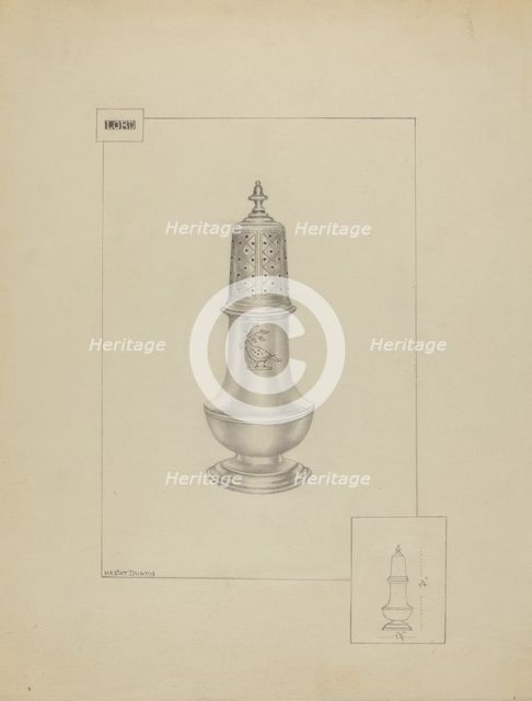 Silver Pepper Pot, c. 1936. Creator: Hester Duany.