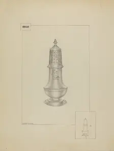 Silver Pepper Pot, c. 1936. Creator: Hester Duany