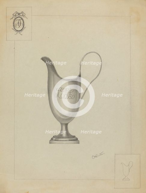 Silver Pitcher, 1935/1942. Creator: Charlotte Winter.