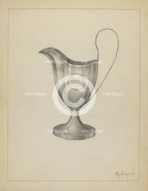 Silver Pitcher, 1935/1942. Creator: Gordon Sanborn.