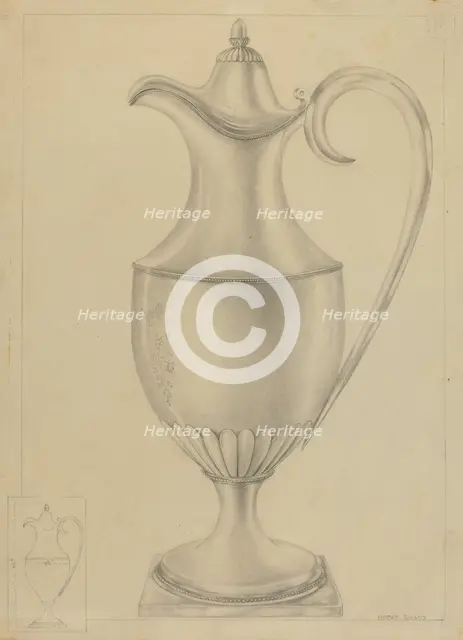Silver Pitcher, 1935/1942. Creator: Hester Duany.