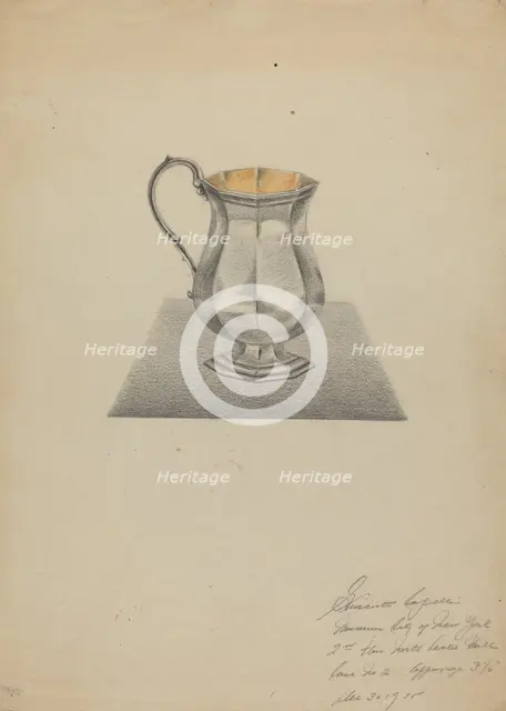 Silver Pitcher, 1935. Creator: Giacinto Capelli.