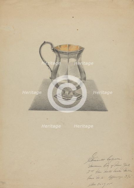 Silver Pitcher, 1935. Creator: Giacinto Capelli.
