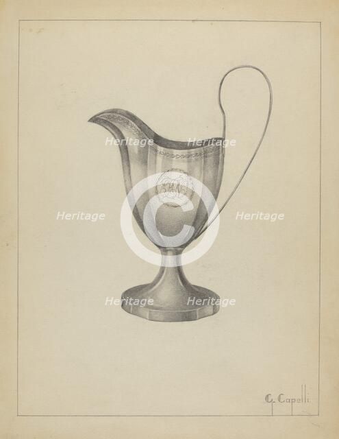 Silver Pitcher, 1935/1942. Creator: Gordon Sanborn.