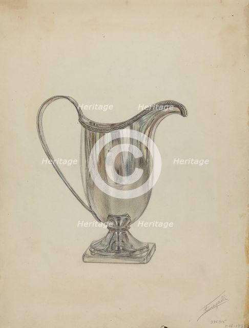Silver Pitcher, 1936. Creator: Frank Fumagalli.