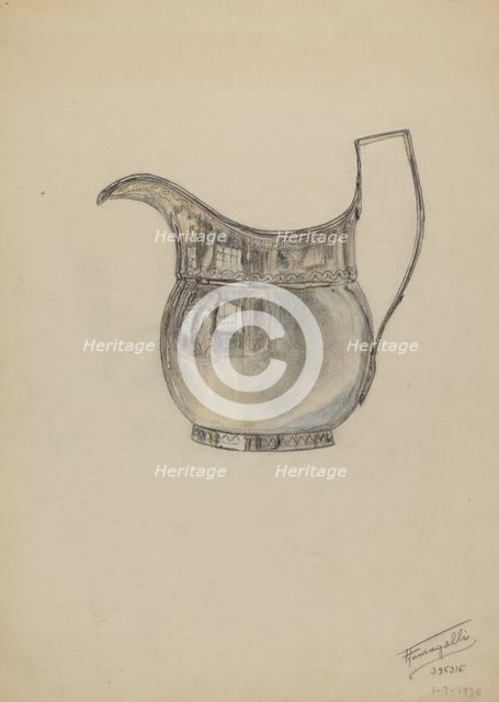 Silver Pitcher, 1936. Creator: Frank Fumagalli.