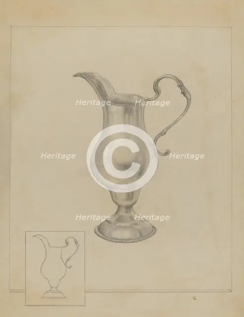 Silver Pitcher, 1936. Creator: Isidore Steinberg.