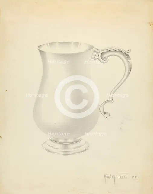 Silver Pitcher, 1937. Creator: Amelia Tuccio.