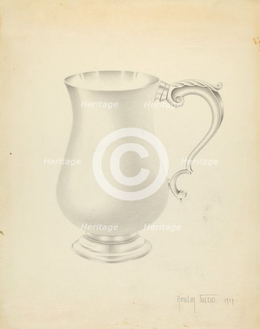 Silver Pitcher, 1937. Creator: Amelia Tuccio.
