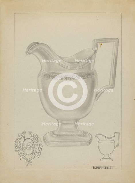 Silver Pitcher, c. 1936. Creator: D. Brandfield.