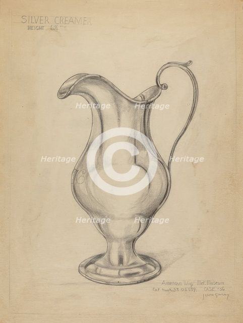 Silver Pitcher, c. 1936. Creator: John Garay.
