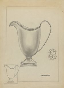 Silver Pitcher, c. 1937. Creator: D. Brandfield
