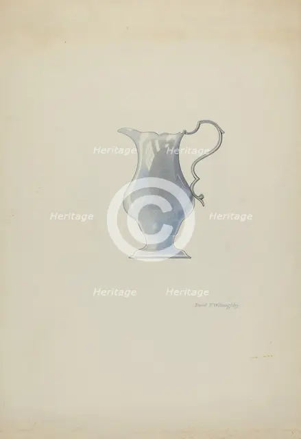 Silver Pitcher, c. 1937. Creator: David P. Willoughby.