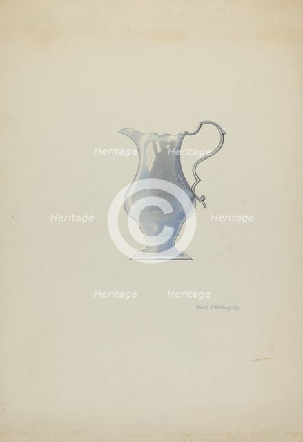 Silver Pitcher, c. 1937. Creator: David P. Willoughby.