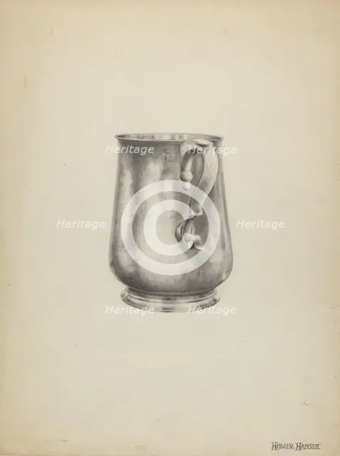 Silver Pitcher, c. 1939. Creator: Holger Hansen.