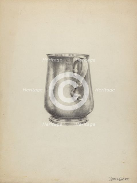 Silver Pitcher, c. 1939. Creator: Holger Hansen.