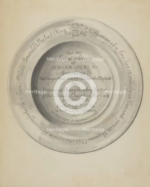 Silver Plate, 1935/1942. Creator: James O'Mara.